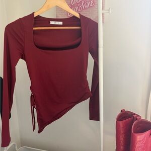 Gaze Burgundy Long Sleeve Top